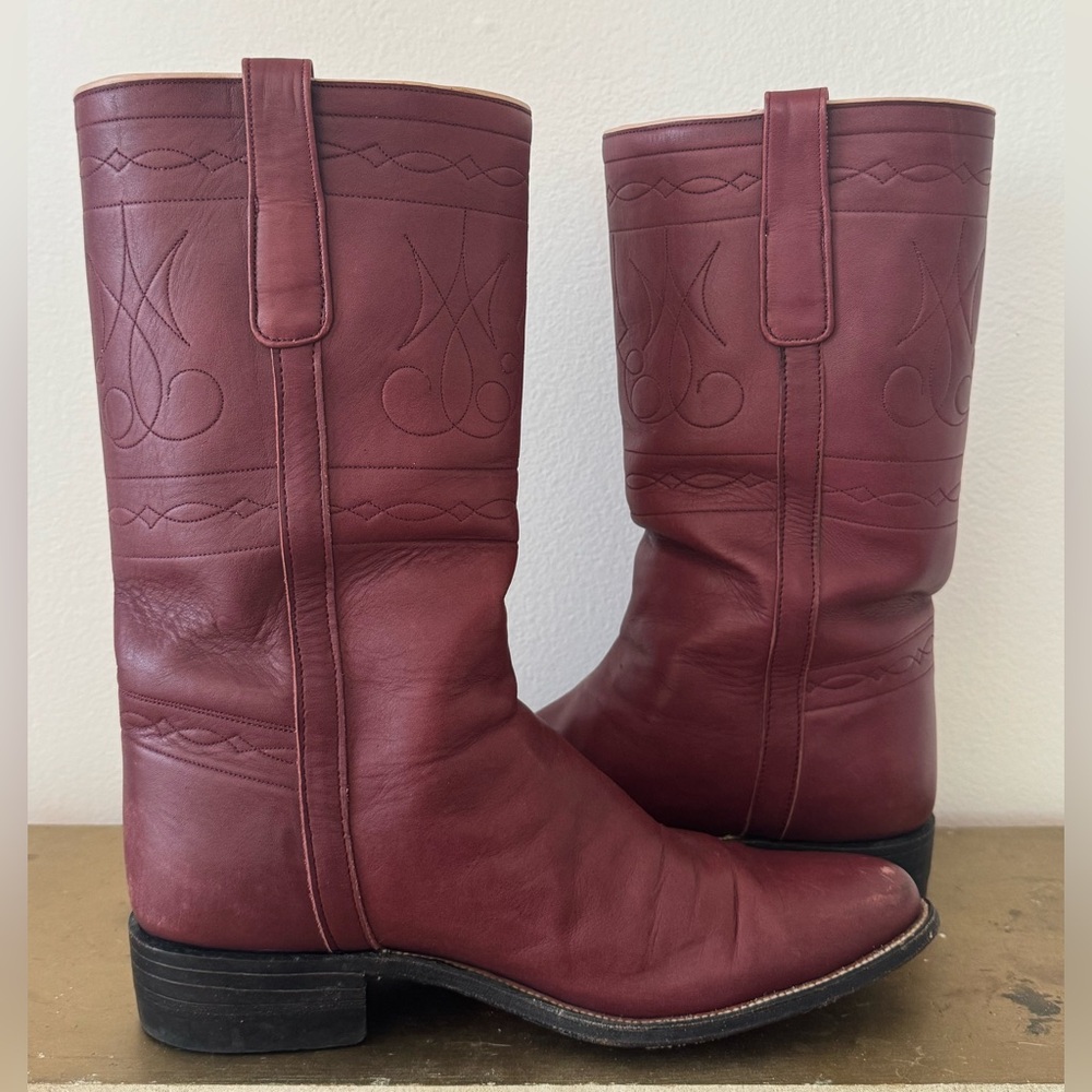 Bilbo Cowboy Boots Red Sz 9 leather Mens Western - Picture 2 of 11